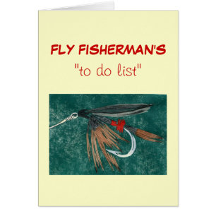 Fly Fishing "à faire" carte de liste "fer bleu dun