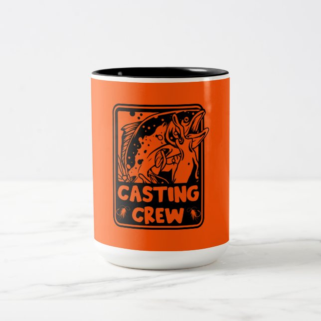 Fly Fishing Alaska Two-Tone Coffee Mug (Center)
