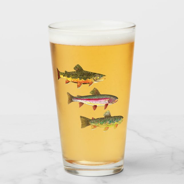 Fly Fishing Angling for Trout - Fisherman's Glass (Front Filled)