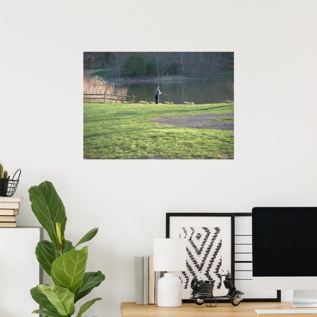 Fly Fishing at Pond Poster (Home Office)