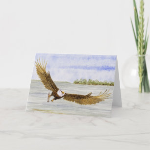 'Fly Fishing-Bald Eagle' Card