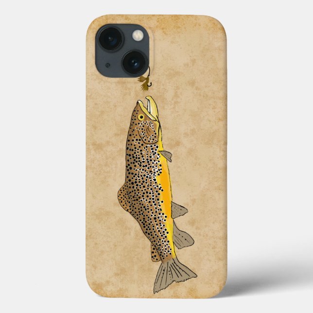 Fly Fishing Brown Trout Case-Mate iPhone Case (Back)