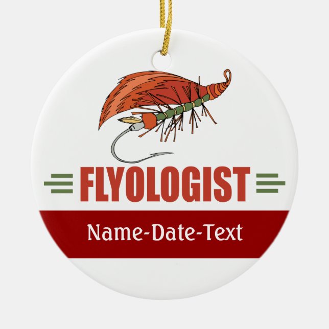 Fly Fishing Ceramic Ornament (Front)