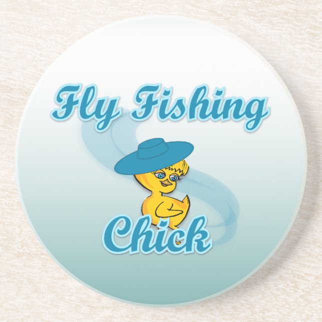 Fly Fishing Chick #3 Coaster (Front)