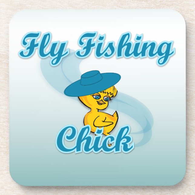 Fly Fishing Chick #3 Coaster (Front)