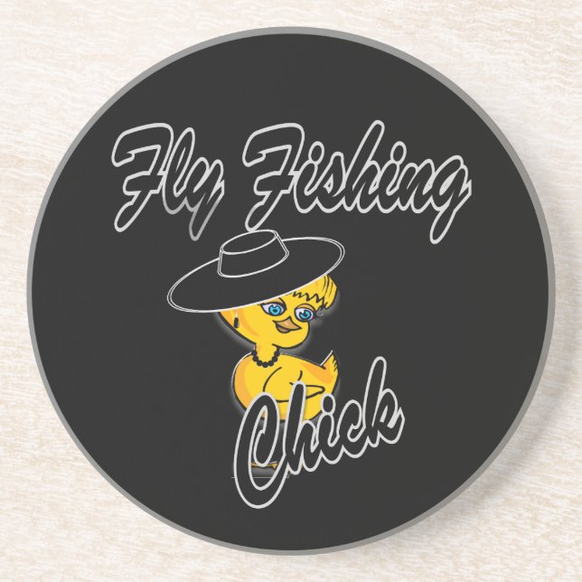 Fly Fishing Chick #4 Coaster (Front)