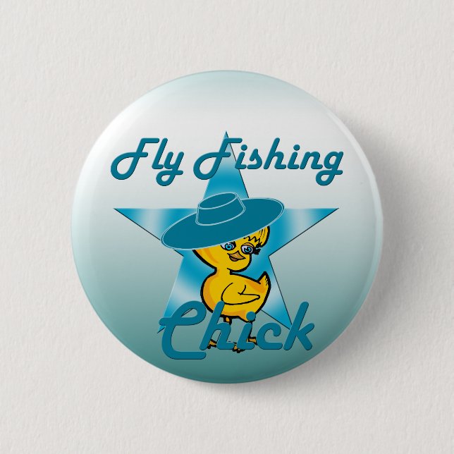 Fly Fishing Chick #7 2 Inch Round Button (Front)