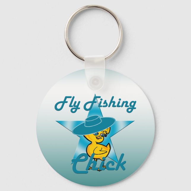 Fly Fishing Chick #7 Keychain (Front)