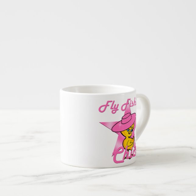 Fly Fishing Chick #8 Espresso Cup (Front Right)