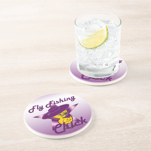 Fly Fishing Chick #9 Coaster (Side)