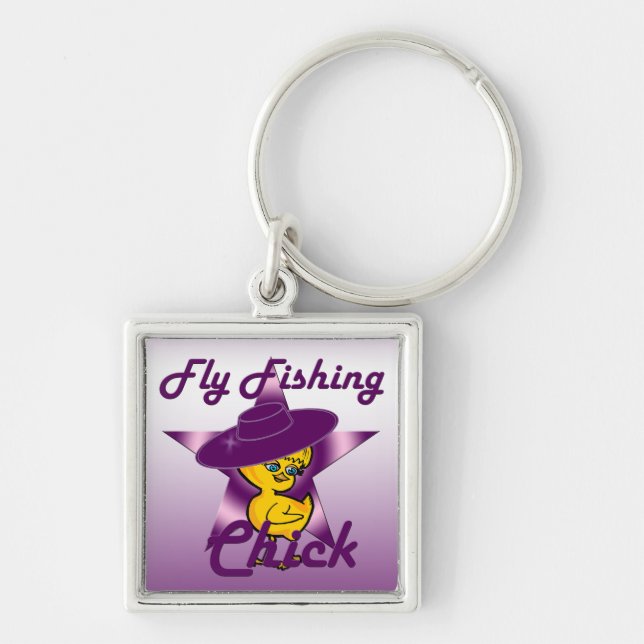 Fly Fishing Chick #9 Keychain (Front)