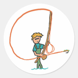 Fly Fishing Classic Round Sticker
