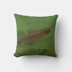 Fly Fishing Colourful Rainbow trout blues Throw Pillow