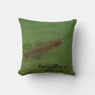 Fly Fishing Colourful Rainbow trout blues Throw Pillow