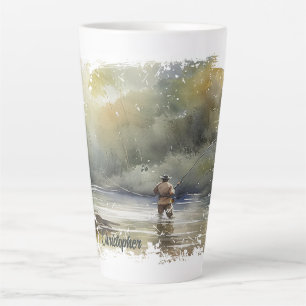 Fly Fishing Distressed Latte Mug