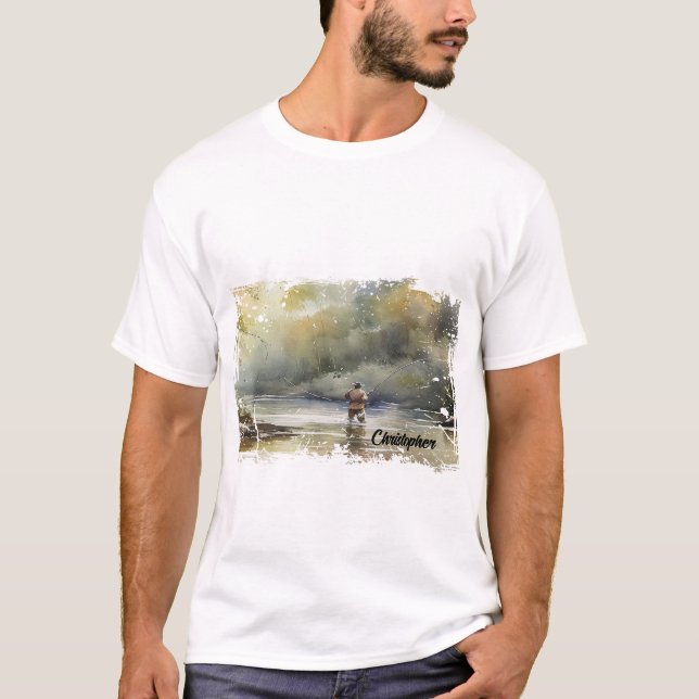 Fly Fishing Distressed  T-Shirt (Front)