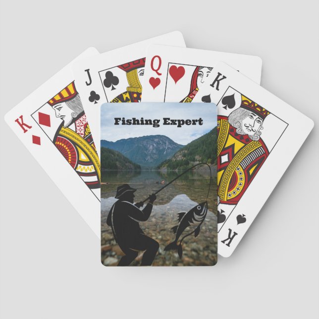 Fly Fishing Expert Customizable Sports Fisherman Playing Cards (Back)