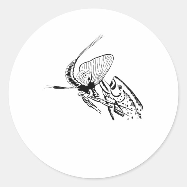 Fly Fishing Fish Fisherman Angler Gifts Classic Round Sticker (Front)