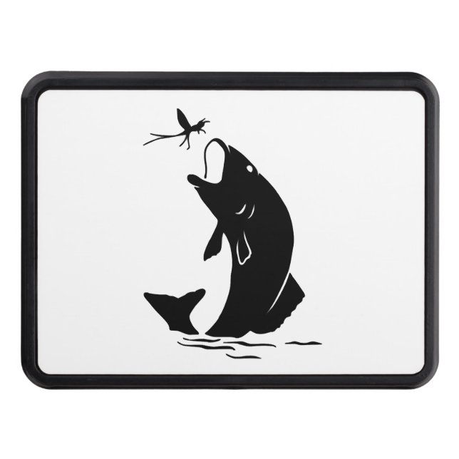 Fly Fishing Fish Jump Larvea Hook Fisherman Gift Trailer Hitch Cover (Front)
