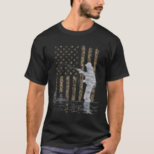 Fly Fishing Fisherman American Flag Camouflage Fly T-Shirt