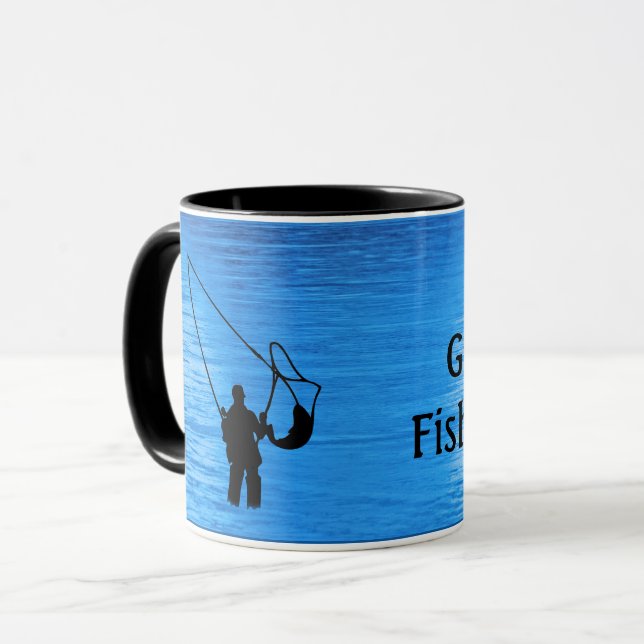 Fly Fishing - fisherman in stream Personalize Mug (Front Left)