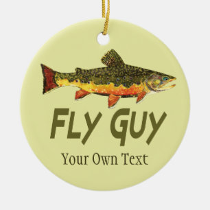 Fly Fishing Fly Guy Man's Ceramic Ornament