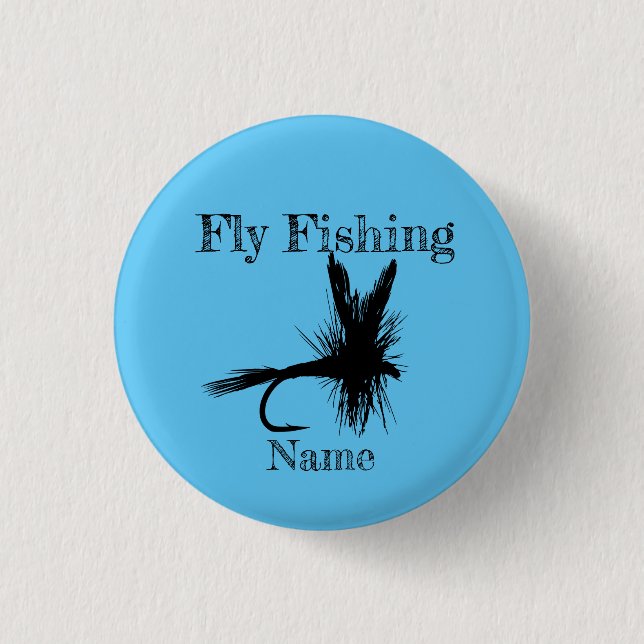 Fly Fishing Fly Thunder_Cove 1 Inch Round Button (Front)