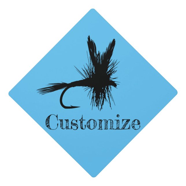 Fly Fishing Fly Thunder_Cove Graduation Cap Topper (Front)