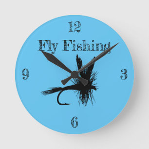 Fly Fishing Fly Thunder_Cove Round Clock