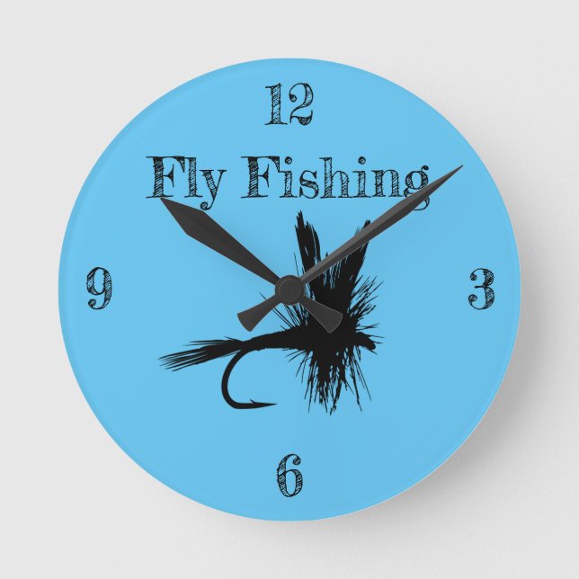 Fly Fishing Fly Thunder_Cove Round Clock (Front)