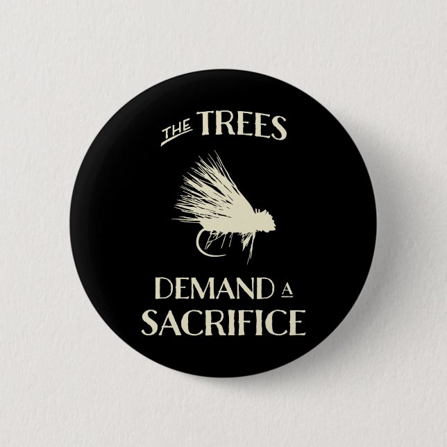 Fly Fishing For Trout Funny Fly Casting  2 Inch Round Button (Front)