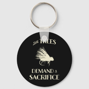 Fly Fishing For Trout Funny Fly Casting Keychain