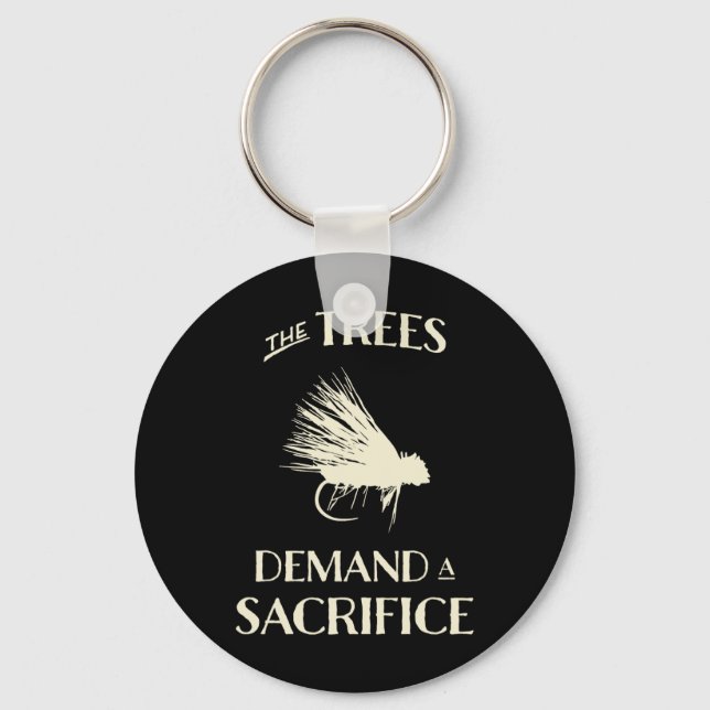 Fly Fishing For Trout Funny Fly Casting  Keychain (Front)