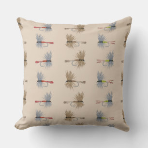 Fly Fishing Hooks  Throw Pillow