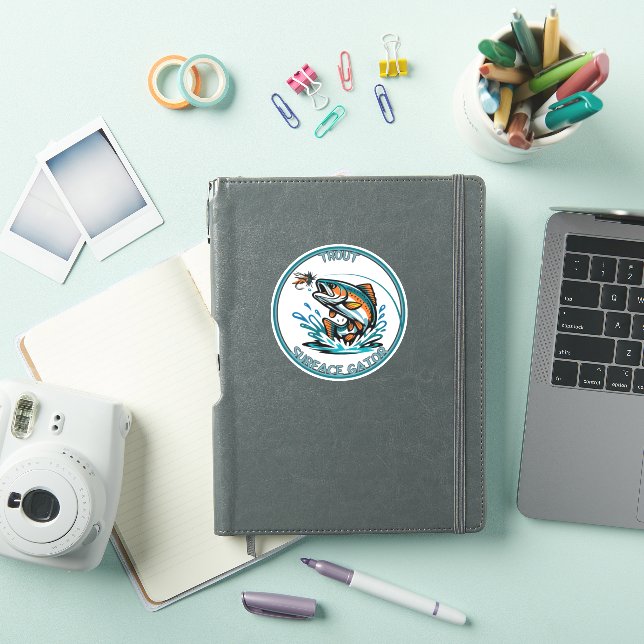 Fly fishing illustration logo Trout Surface Gator  (iPad Cover)