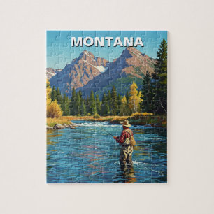 Fly Fishing in Montana Yellowstone river Jigsaw Puzzle