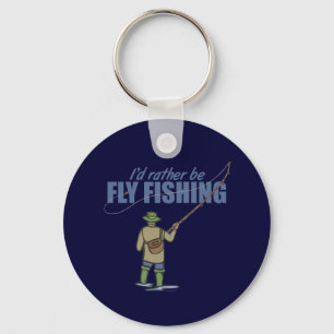 Fly Fishing in Waders Keychain