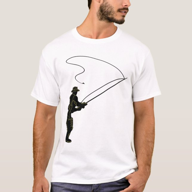 Fly Fishing in Waders T-Shirt (Front)