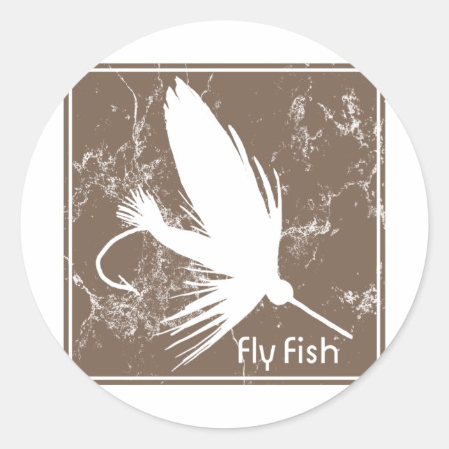 Fly Fishing Lure Classic Round Sticker (Front)