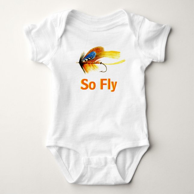 Fly Fishing Lure - So Fly Baby Bodysuit (Front)