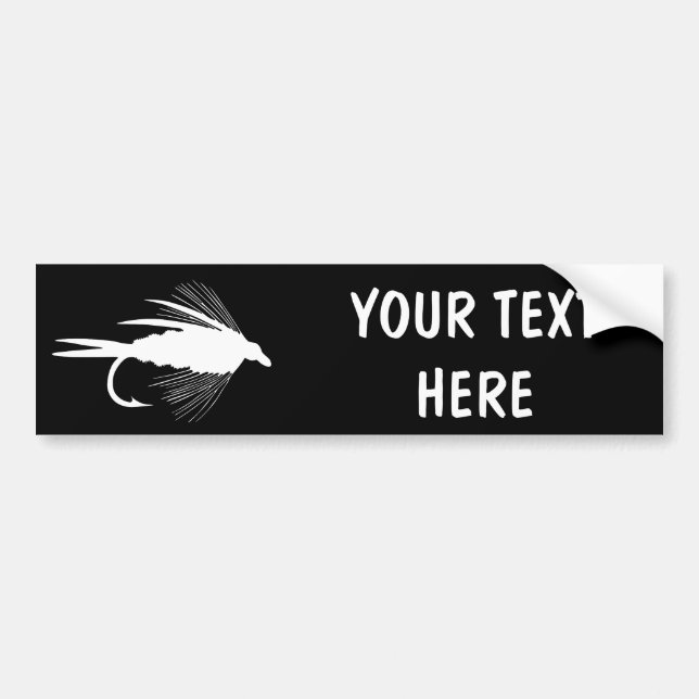 Fly Fishing lure to Personalize Bumper Sticker (Front)