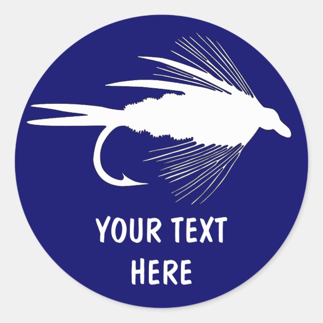 Fly Fishing lure to Personalize Classic Round Sticker (Front)