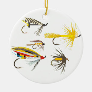 Fly Fishing Lures Ceramic Ornament
