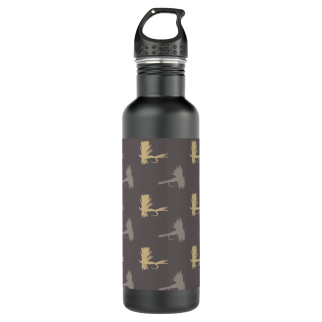 Fly Fishing Lures Pattern 710 Ml Water Bottle (Front)