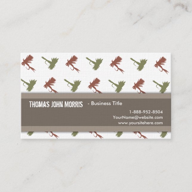 Fly Fishing Lures Pattern Business Card (Front)