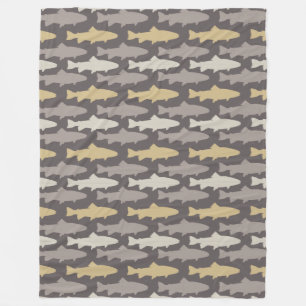Fly Fishing Lures Pattern Fleece Blanket