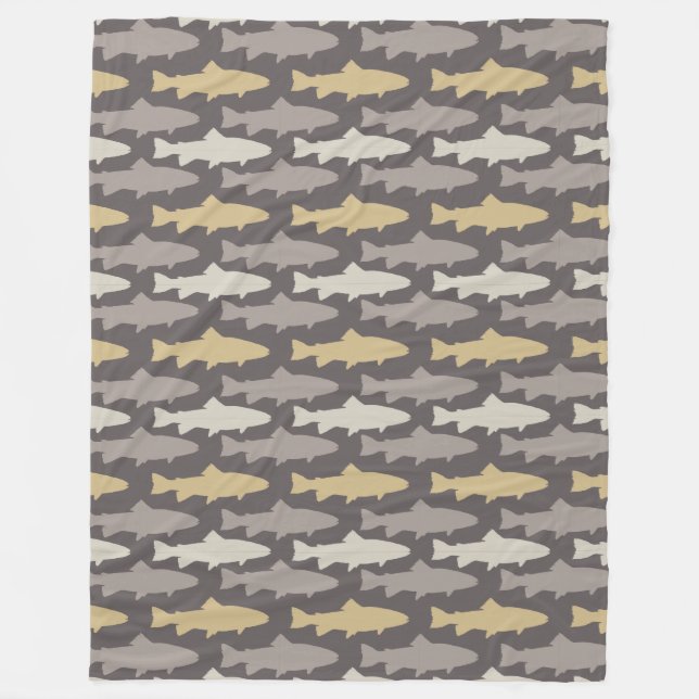 Fly Fishing Lures Pattern Fleece Blanket (Front)