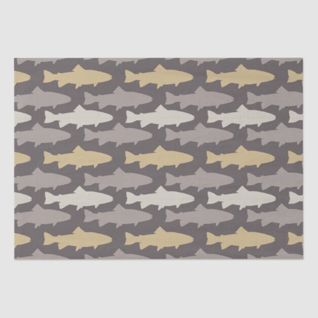 Fly Fishing Lures Pattern Tissue Paper (Front)