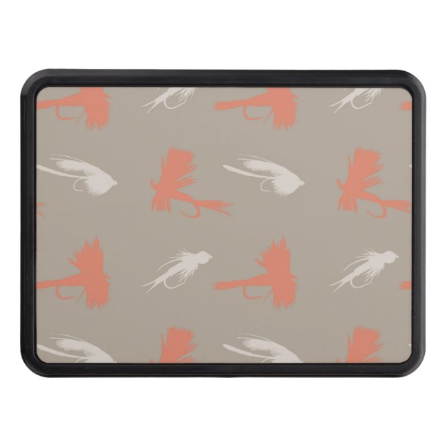Fly Fishing Lures Pattern Trailer Hitch Cover (Front)