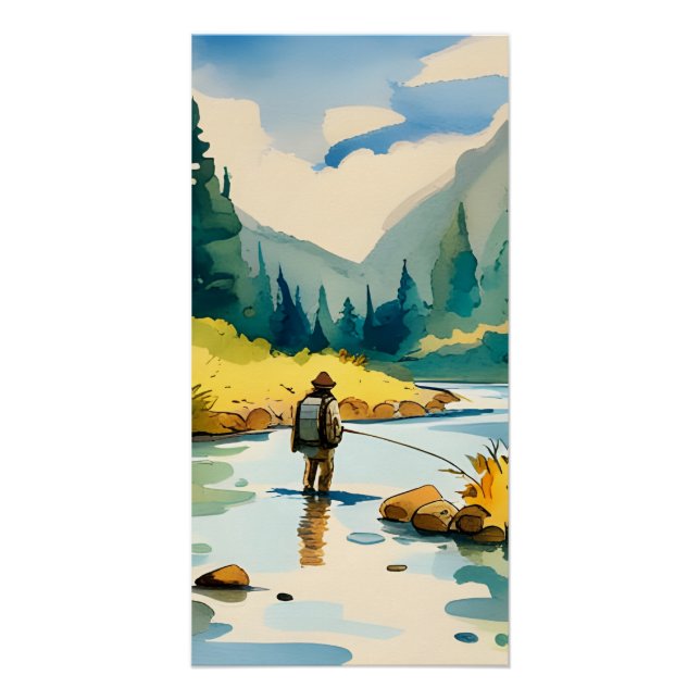 Fly Fishing Mountain Stream  Poster (Front)